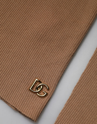Dolce &amp; Gabbana – Brauner Rollkragenpullover mit langen Ärmeln