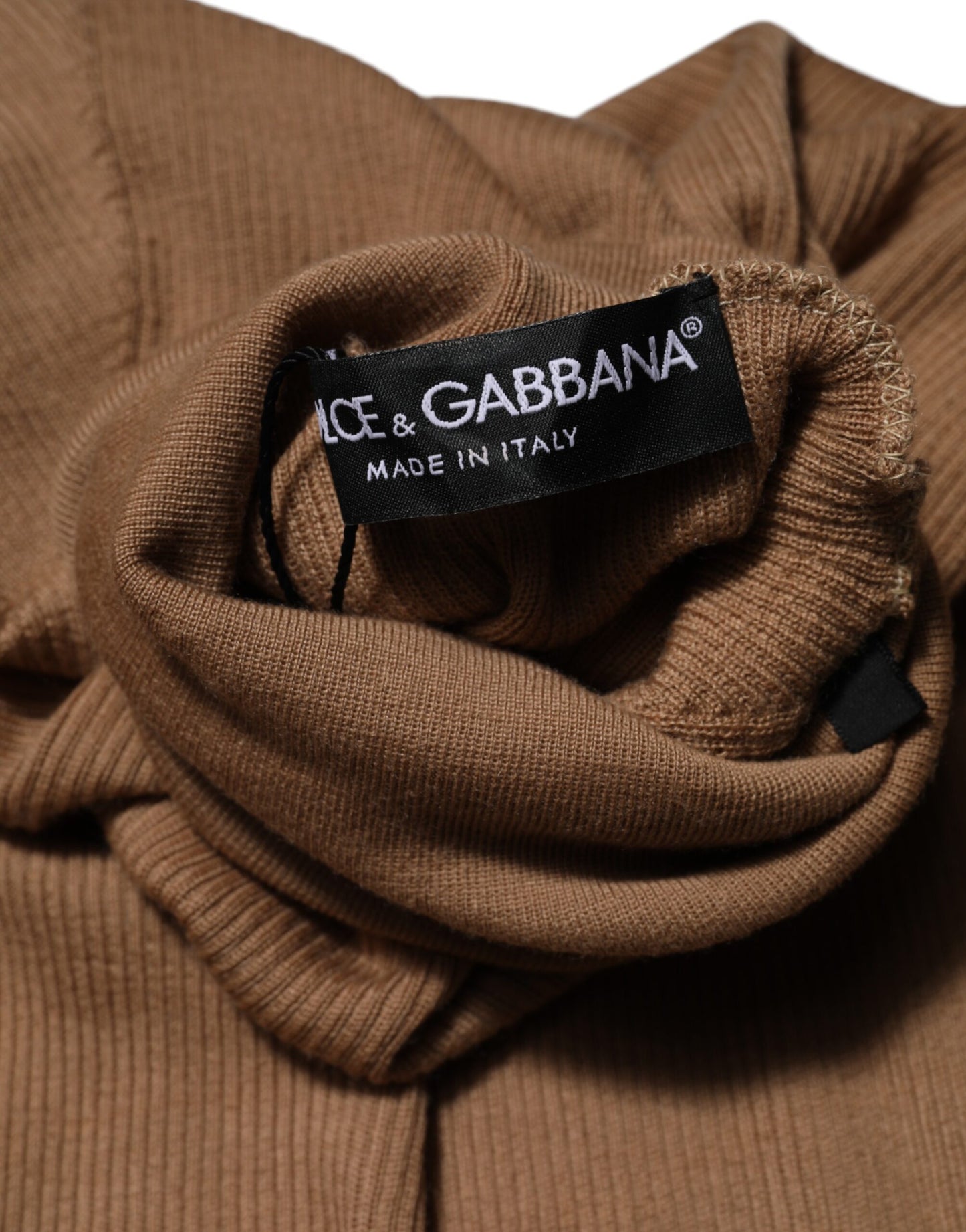 Dolce &amp; Gabbana – Brauner Rollkragenpullover mit langen Ärmeln