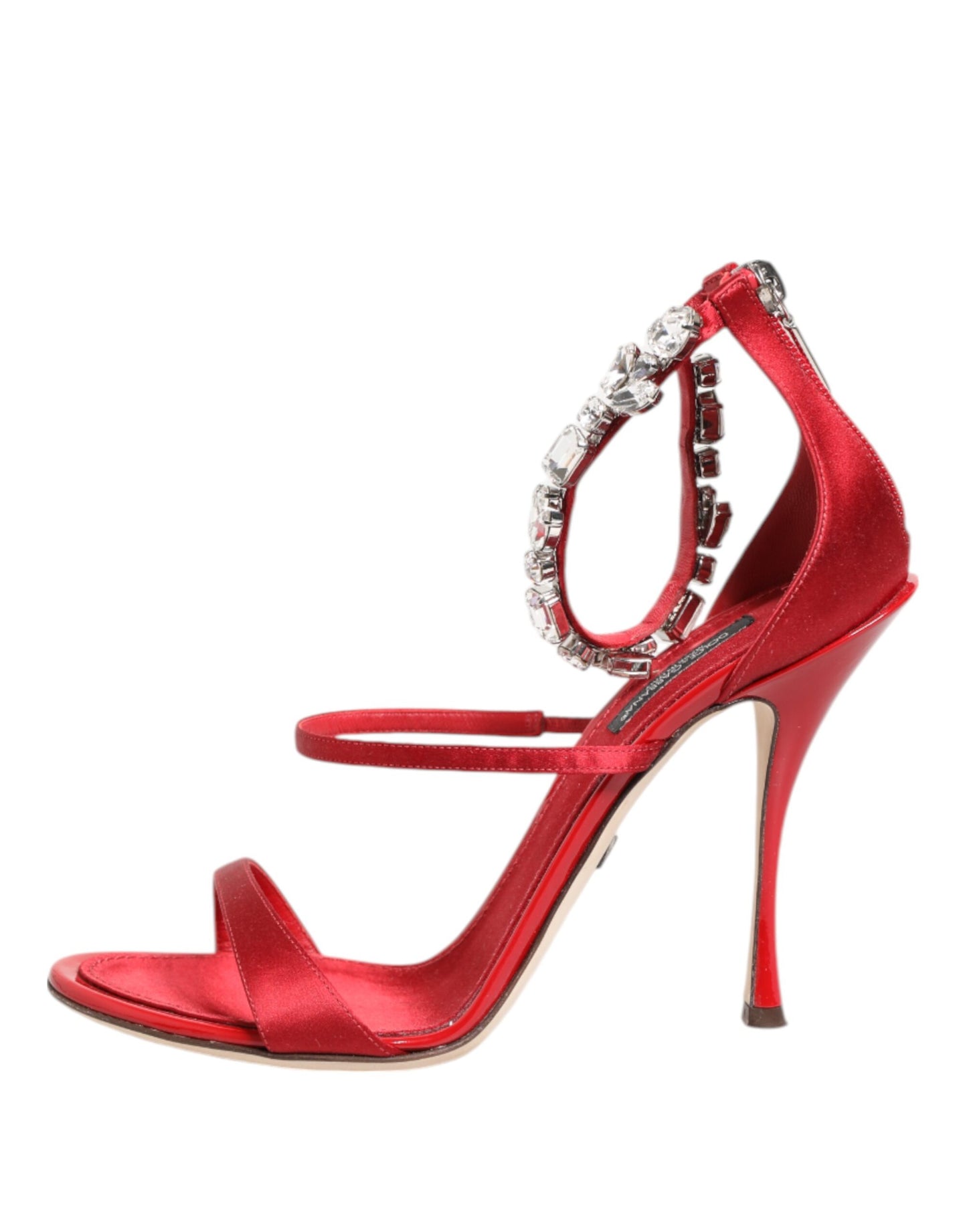 Dolce &amp; Gabbana – Keira – Sandalen mit Absatz und Kristallen in Rot