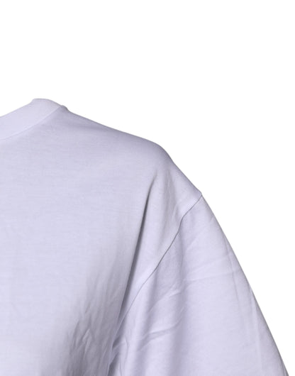 Dolce & Gabbana White Short Sleeves DG Logo Print Top T-shirt