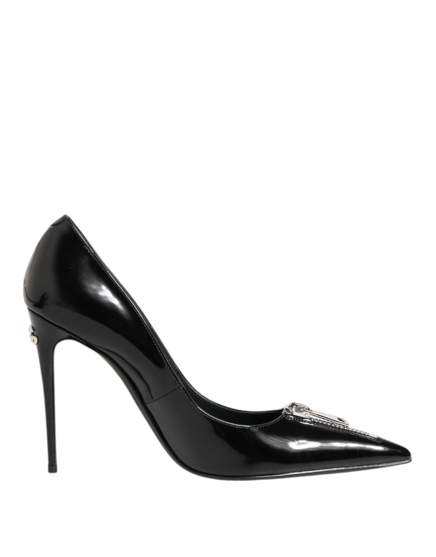 Dolce &amp; Gabbana Schwarze Lackleder Reißverschluss Heels Pumps Schuhe