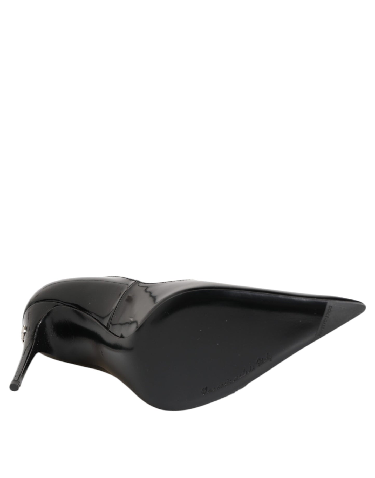 Dolce &amp; Gabbana Schwarze Lackleder Reißverschluss Heels Pumps Schuhe