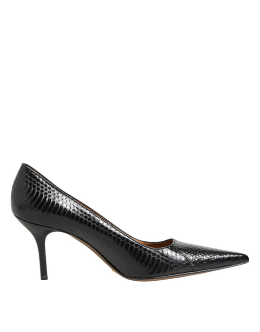 Dolce &amp; Gabbana – Pumps mit Stilettoabsatz aus exotischem Leder in Schwarz
