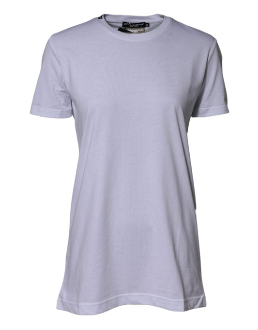 Dolce &amp; Gabbana – Weißes Goodluck 2023-T-Shirt aus Baumwolle mit Rundhalsausschnitt