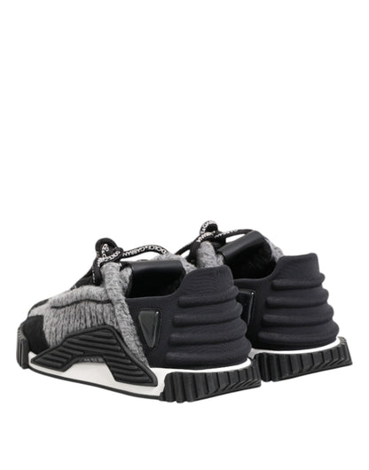 Dolce &amp; Gabbana Schwarz Grau NS1 Low Top Sneakers Schuhe