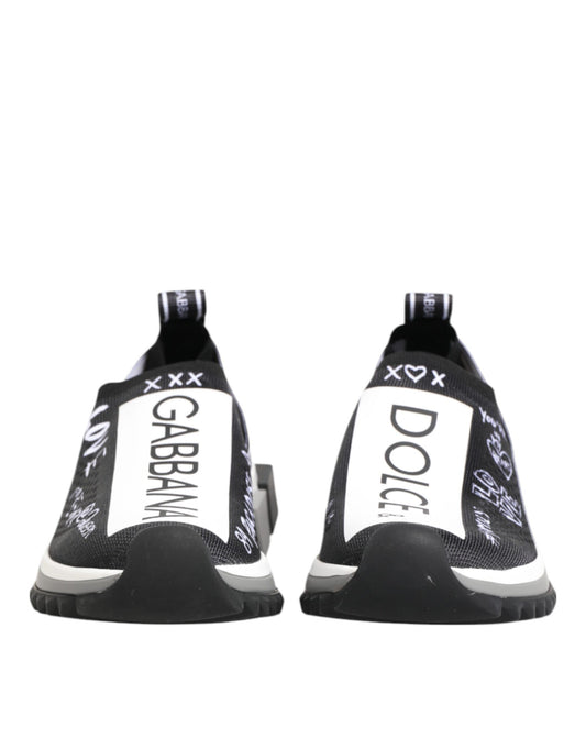 Dolce &amp; Gabbana Schwarz Weiß Sorrento Low Top Sneakers Schuhe