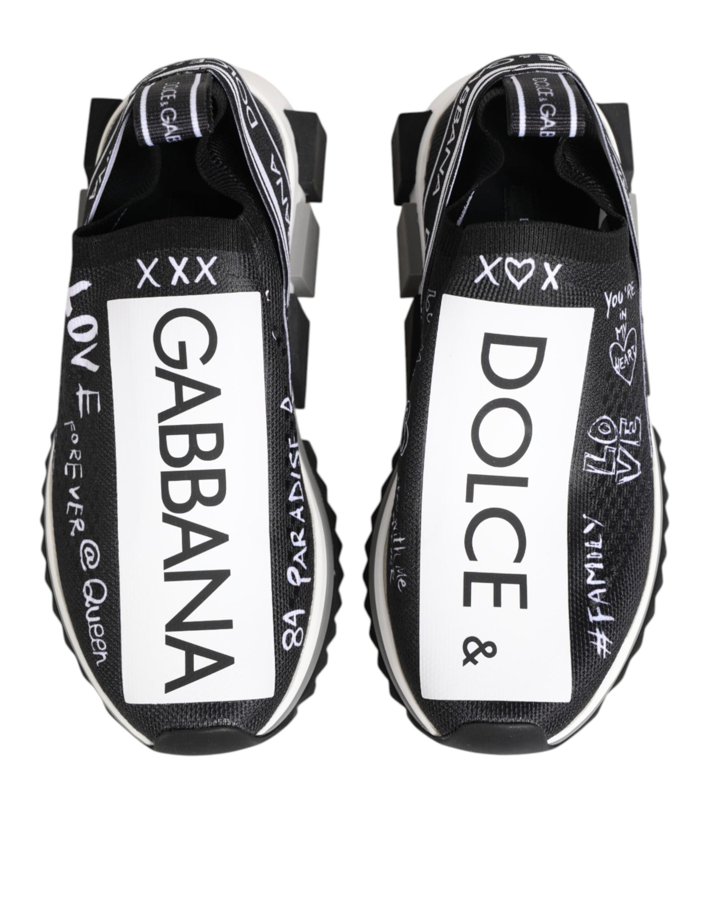 Dolce &amp; Gabbana Schwarz Weiß Sorrento Low Top Sneakers Schuhe