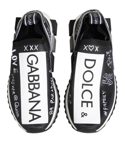 Dolce &amp; Gabbana Schwarz Weiß Sorrento Low Top Sneakers Schuhe
