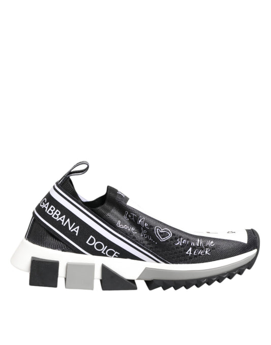 Dolce &amp; Gabbana Schwarz Weiß Sorrento Low Top Sneakers Schuhe