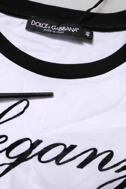 Dolce & Gabbana White Eleganza Cotton Crew Neck Tee T-shirt