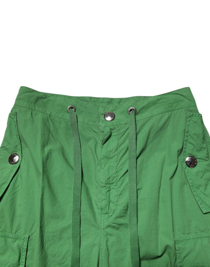 Dolce &amp; Gabbana – Grüne Cargohose aus Baumwolle mit hoher Taille