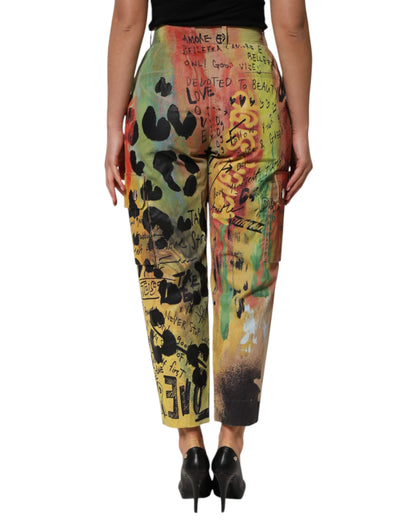 Dolce & Gabbana Multicolor High Waist Cargo Trouser Pants