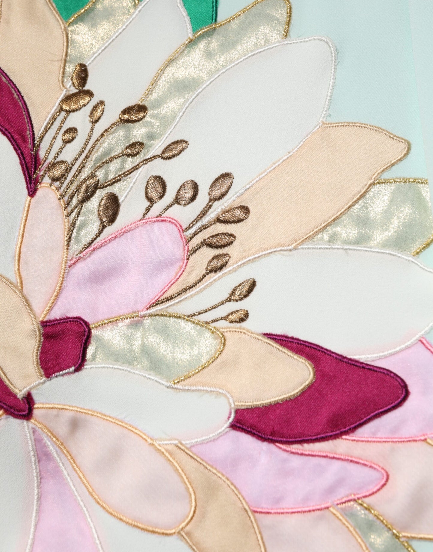 Dolce &amp; Gabbana, grüne, gerade Pyjamahose mit Strumpfband und Blumenmuster