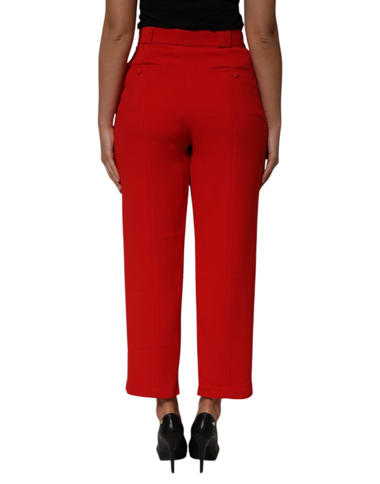 Dolce &amp; Gabbana Rote HighWaist Straight Damenhose