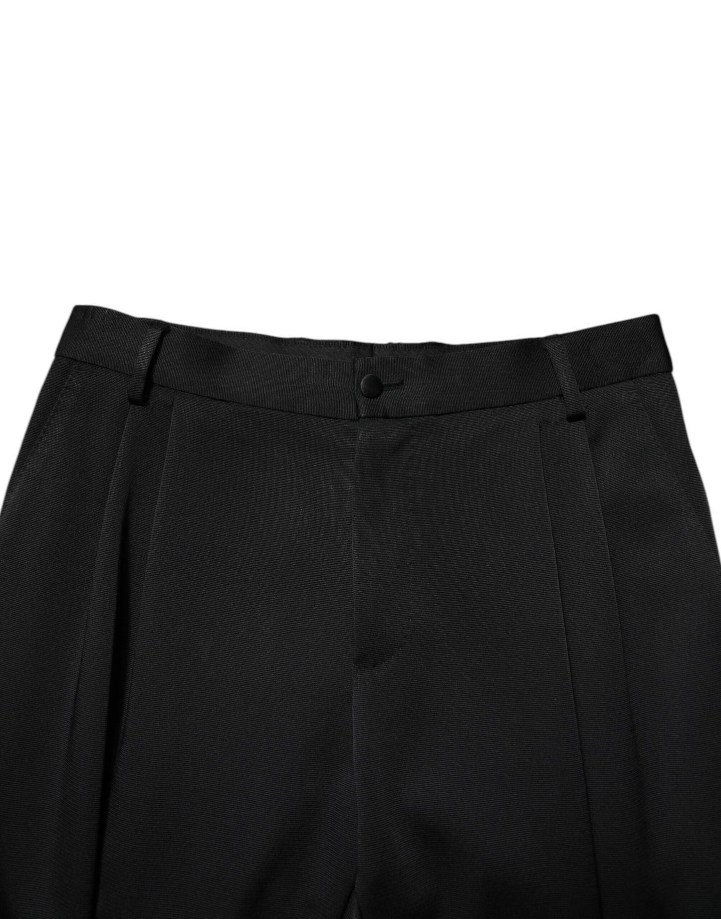 Dolce &amp; Gabbana – Schwarze, hoch taillierte, konisch zulaufende Hose aus Acetat