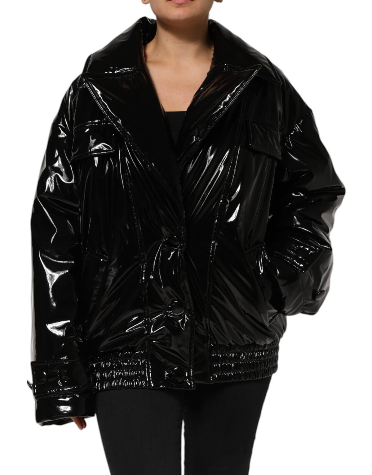 Dolce &amp; Gabbana – Schwarze Steppjacke aus Polyester