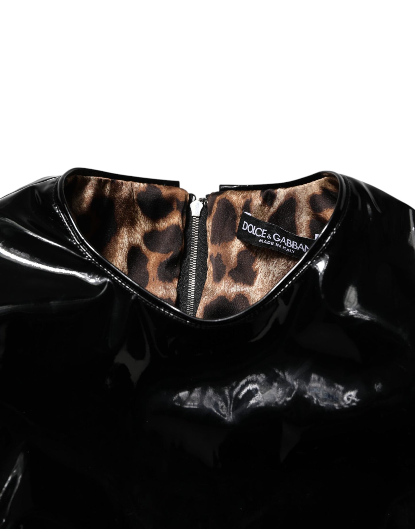 Dolce &amp; Gabbana – Schwarzes, figurbetontes Minikleid mit Puffärmeln