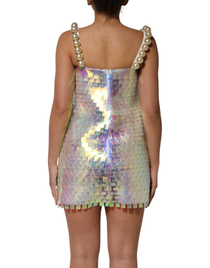 Dolce &amp; Gabbana – Minikleid mit holografischen Pailletten in mehreren Farben