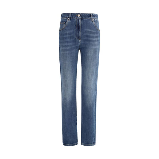 Brunello Cucinelli Blue Cotton Skinny Jeans