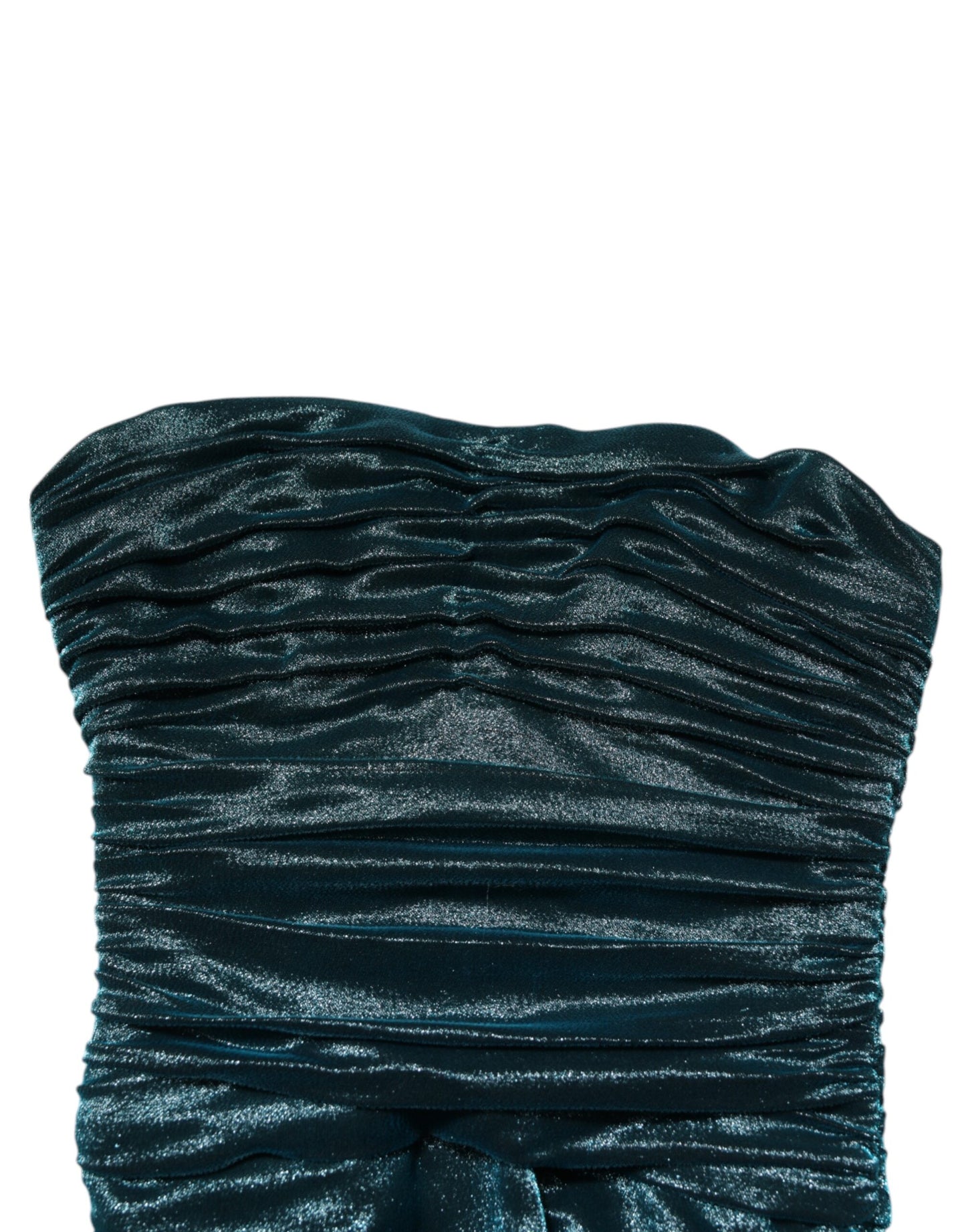 Dolce &amp; Gabbana – Eng anliegendes, trägerloses Kleid aus grünem Seidensatin