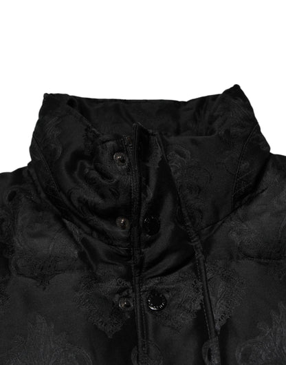 Dolce &amp; Gabbana – Schwarze, gesteppte Bomberjacke aus Jacquard