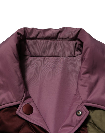 Dolce &amp; Gabbana Mehrfarbige Patchwork-Steppjacke aus Polyester