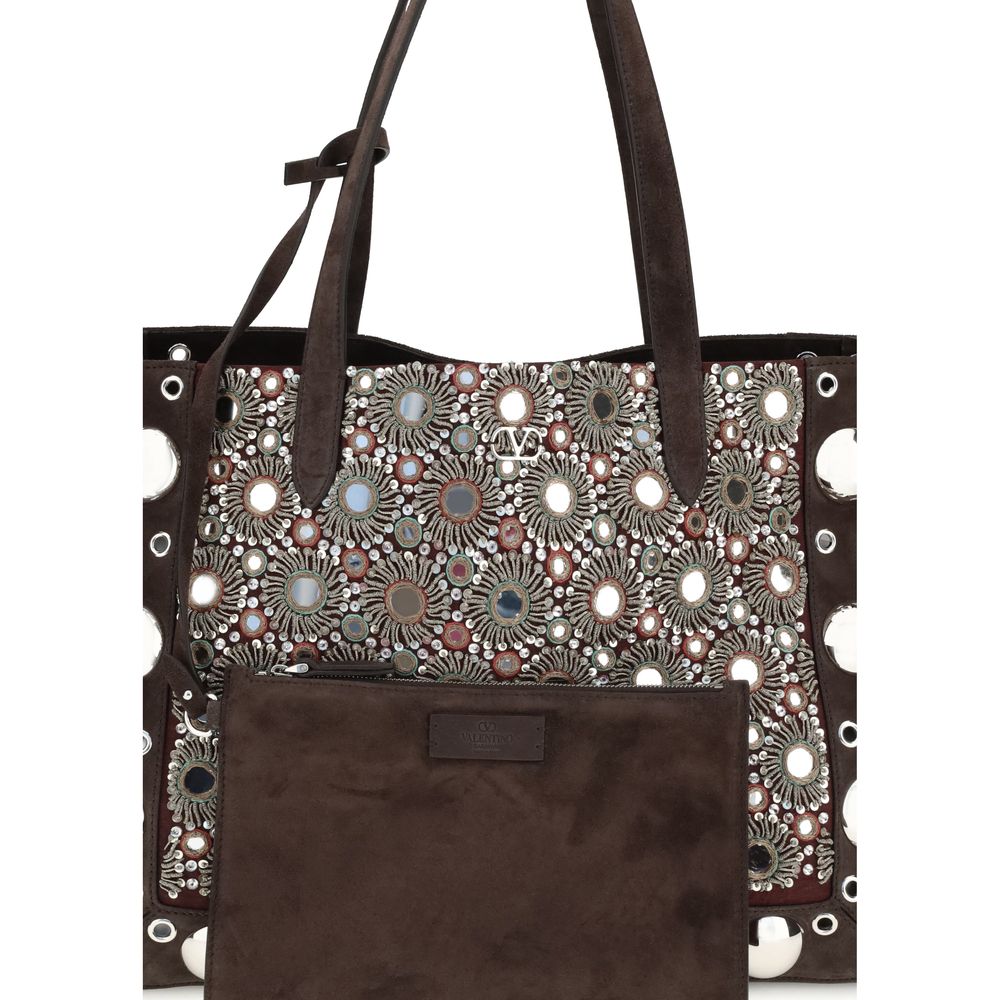 Valentino Garavani Schultertasche aus braunem Kalbsleder Bos Taurus