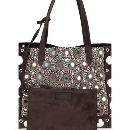 Valentino Garavani Schultertasche aus braunem Kalbsleder Bos Taurus