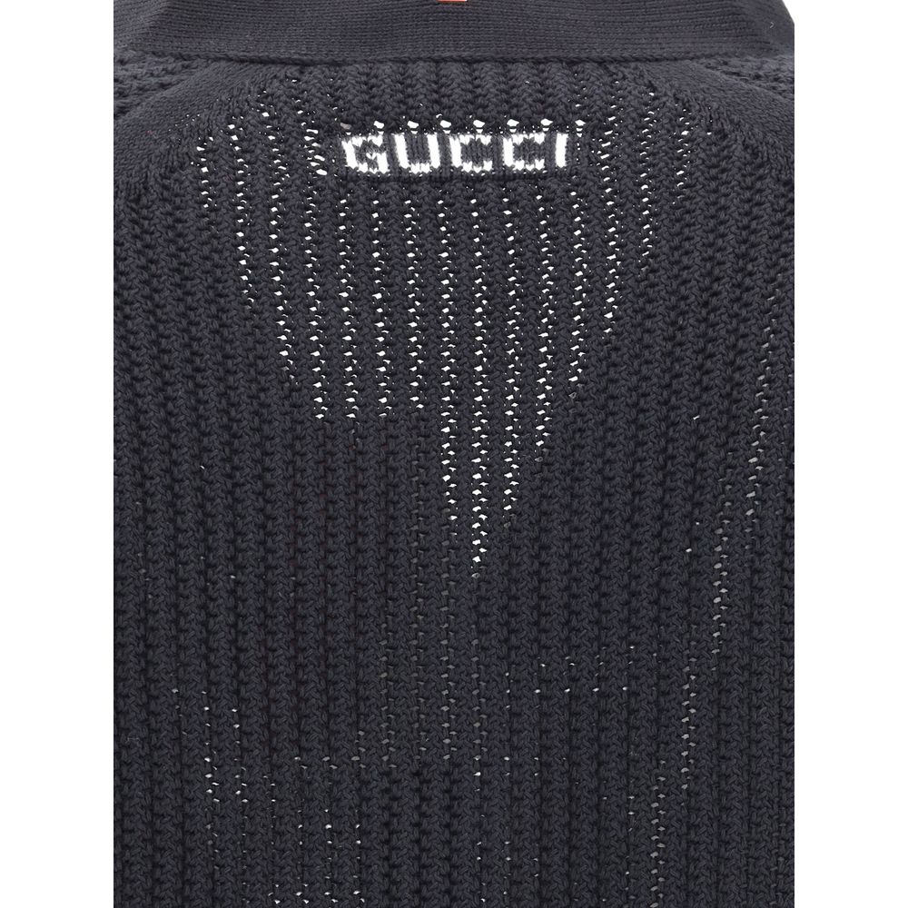 Gucci Schwarze Baumwoll-Strickjacke