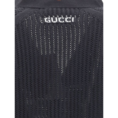 Gucci Schwarze Baumwoll-Strickjacke