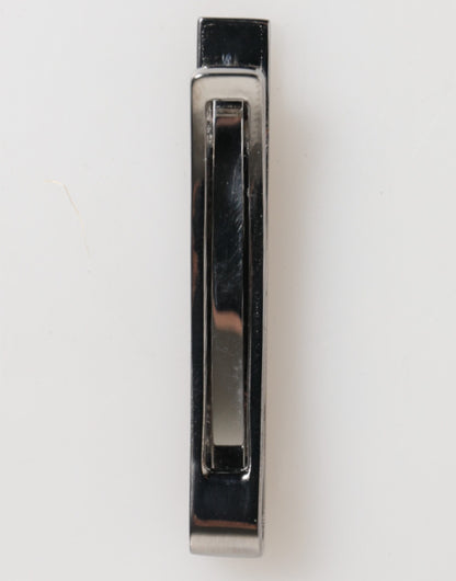Dolce &amp; Gabbana Silberfarbenes Messing-Logo für Herren, Accessoire, Krawattenklammer