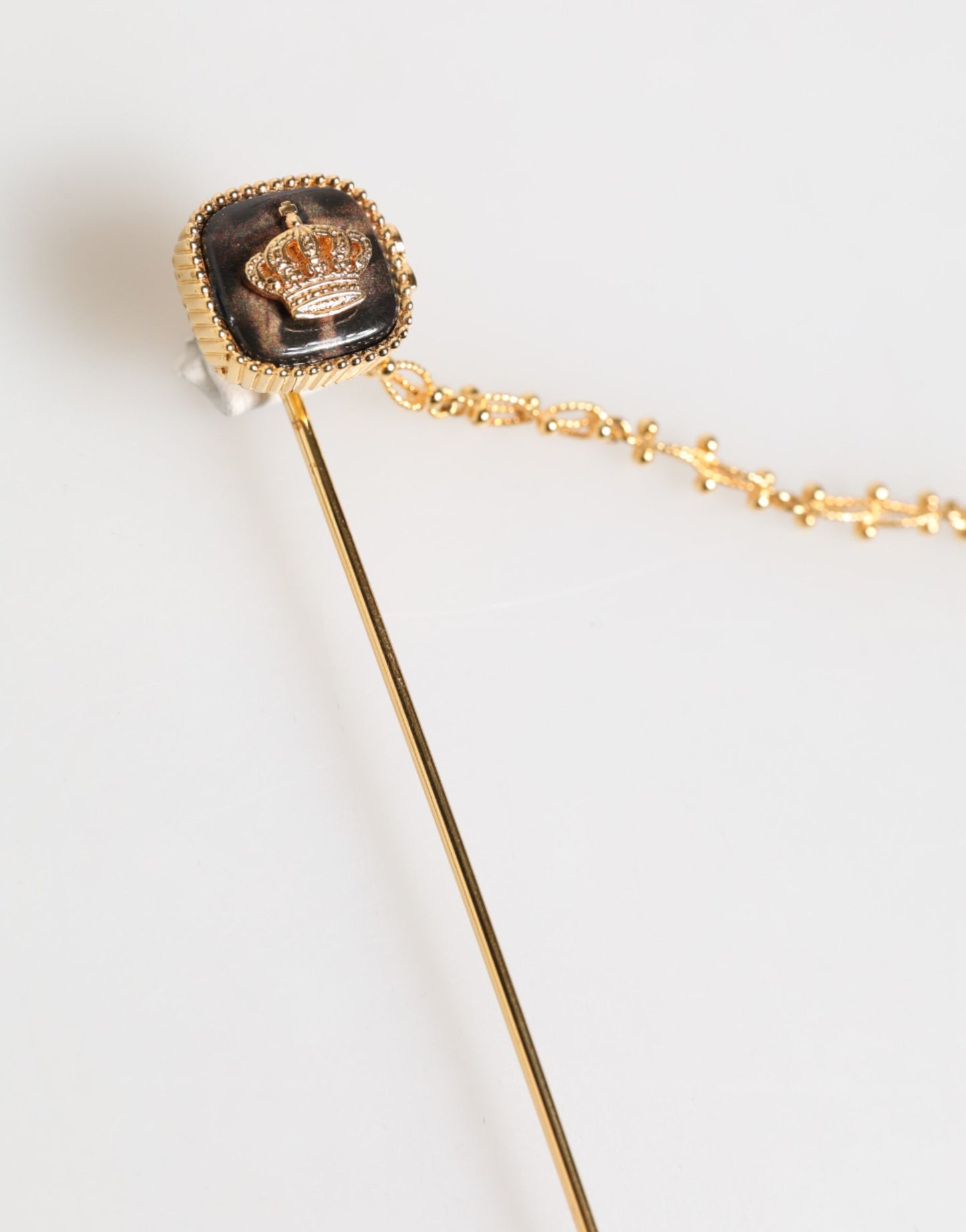 Dolce &amp; Gabbana DG Crown Gold Chain Herren Accessoires Brosche Anstecknadel