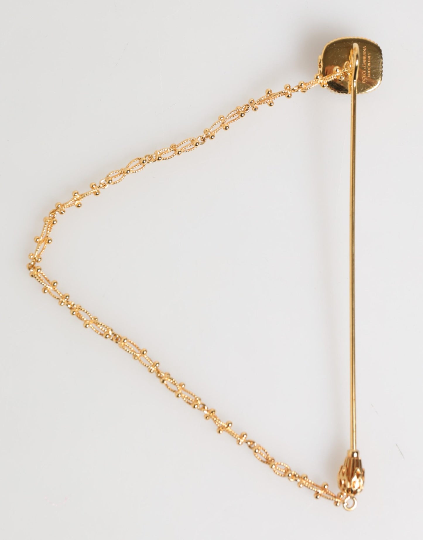 Dolce &amp; Gabbana DG Crown Gold Chain Herren Accessoires Brosche Anstecknadel