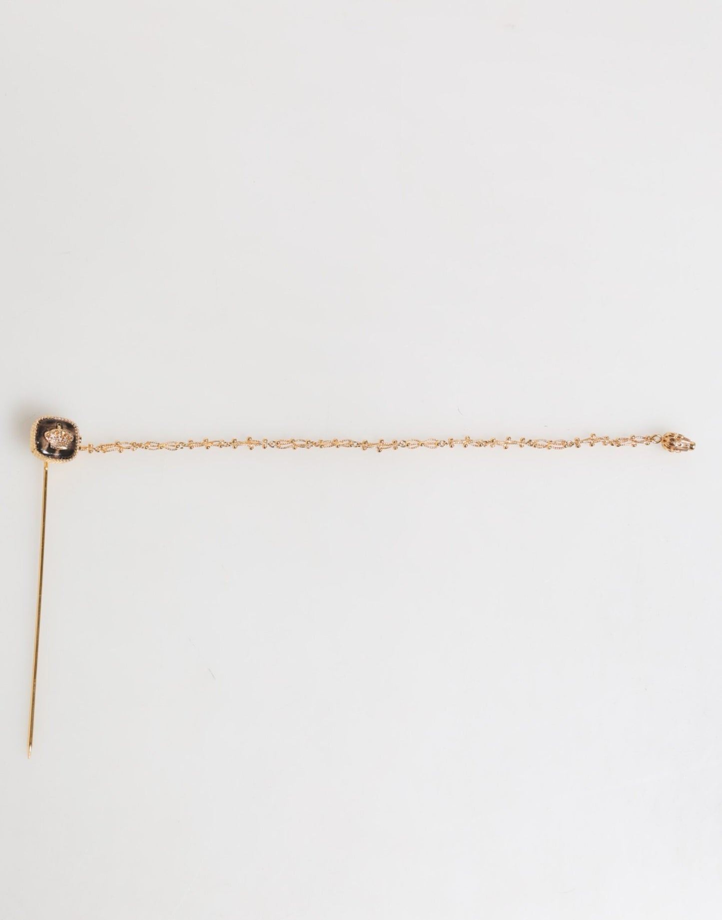 Dolce &amp; Gabbana DG Crown Gold Chain Herren Accessoires Brosche Anstecknadel