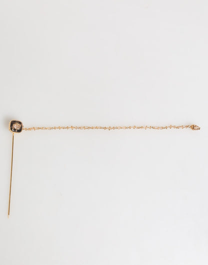 Dolce &amp; Gabbana DG Crown Gold Chain Herren Accessoires Brosche Anstecknadel