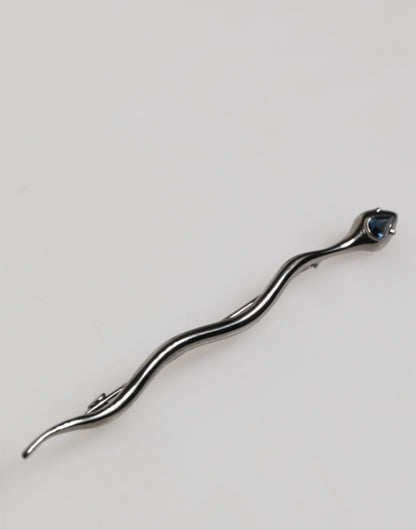 Dolce &amp; Gabbana Schwarze Messing-Kristall-Spilla-Serpente-Herrenbrosche