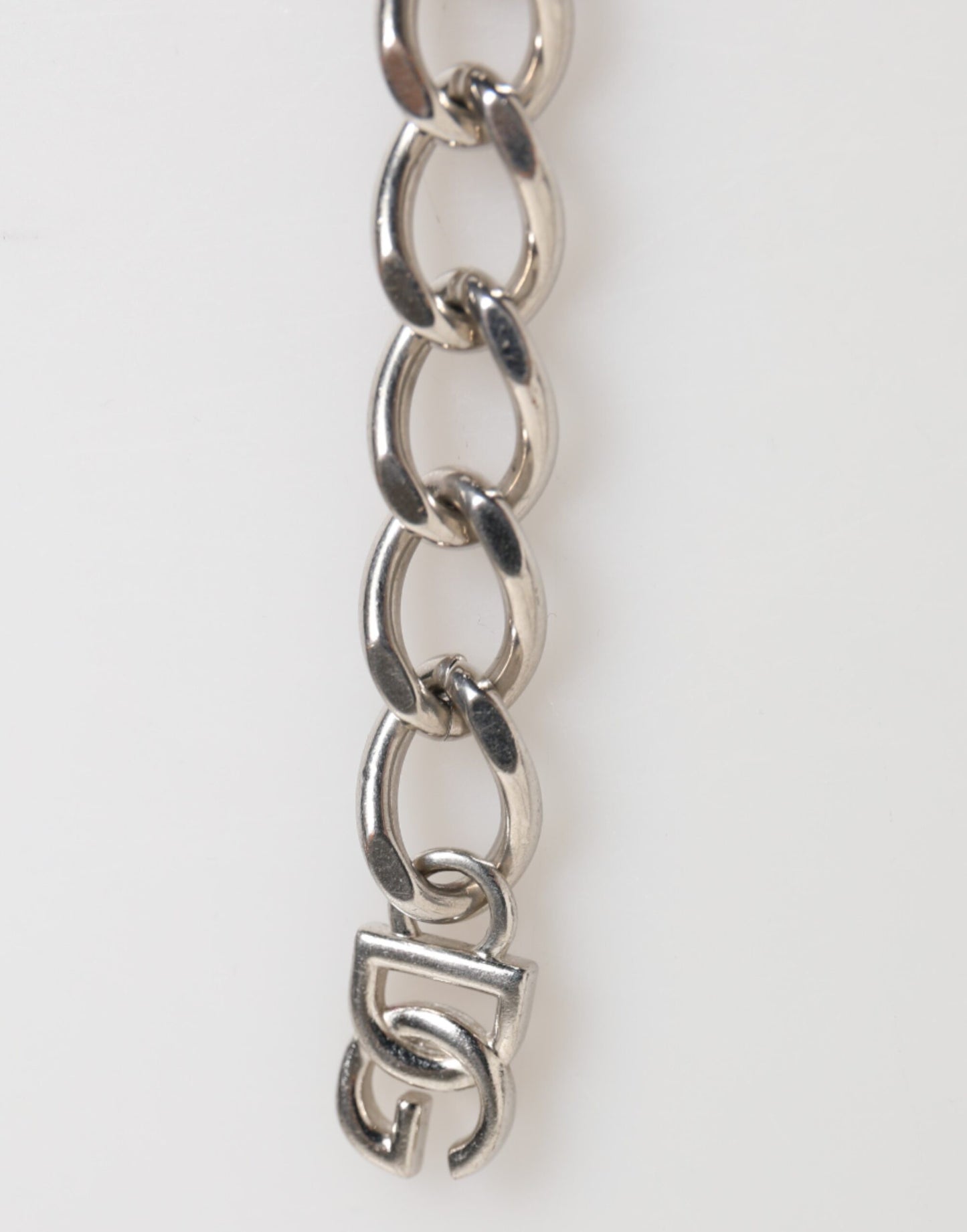 Dolce & Gabbana Silver Tone Brass Chain Lobster Clasp DG Logo Bracelet