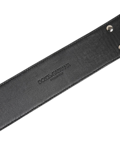 Dolce &amp; Gabbana Halsband aus strukturiertem Leder in Silber und Gold