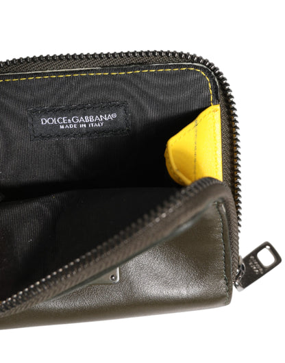 Dolce &amp; Gabbana – Kartenetui mit Münzfach und Logo-Schild aus braunem Leder
