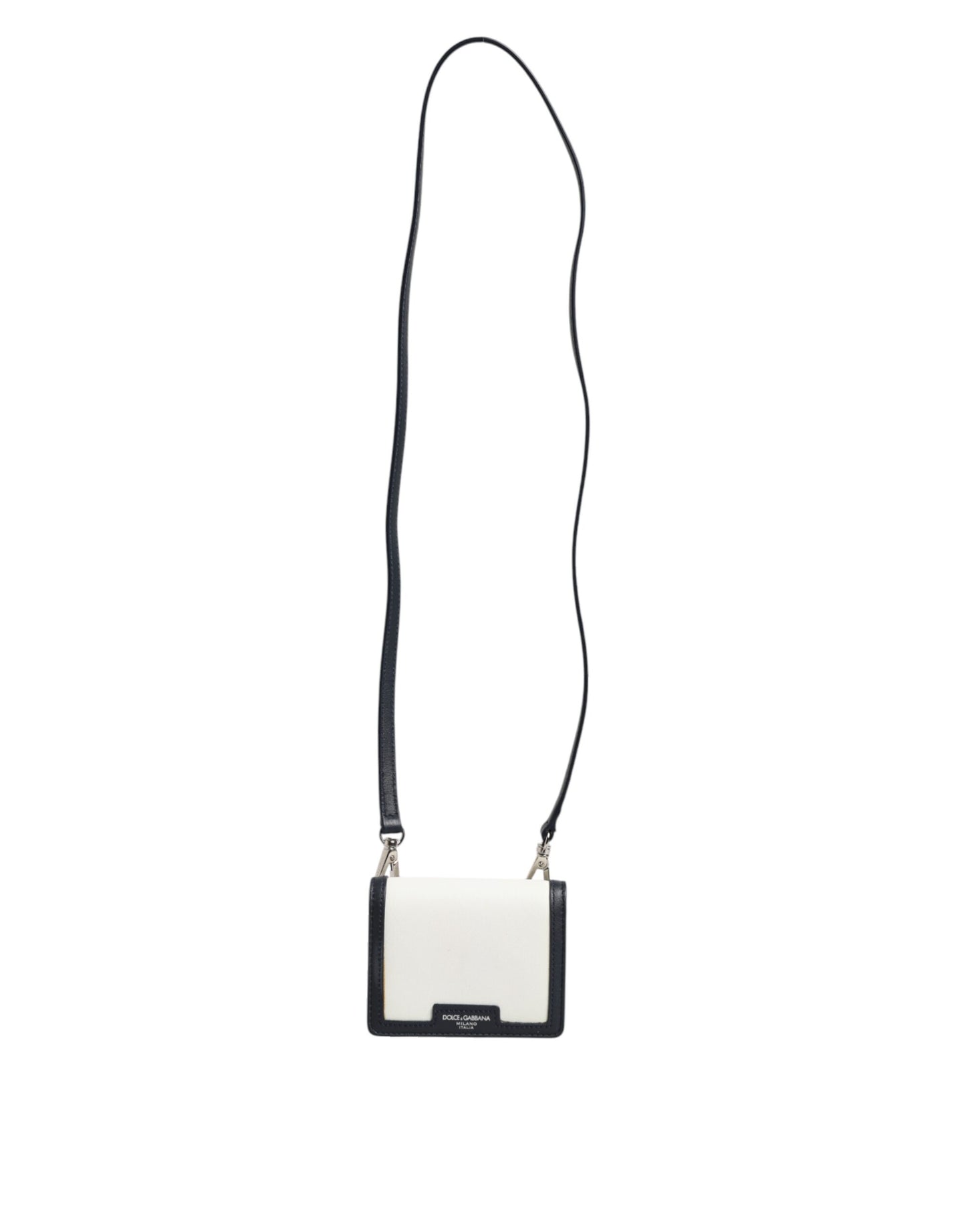 حقيبة كروس بودي للرجال من دولتشي آند غابانا، مصنوعة من الجلد باللون البيج والأسود