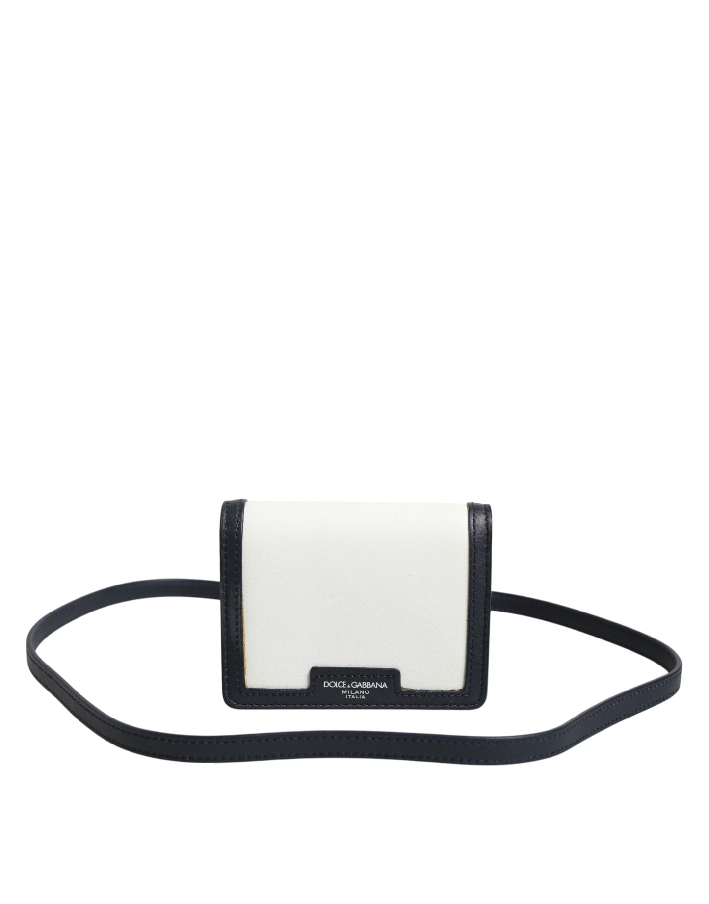 حقيبة كروس بودي للرجال من دولتشي آند غابانا، مصنوعة من الجلد باللون البيج والأسود