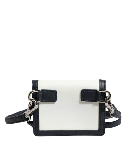 حقيبة كروس بودي للرجال من دولتشي آند غابانا، مصنوعة من الجلد باللون البيج والأسود