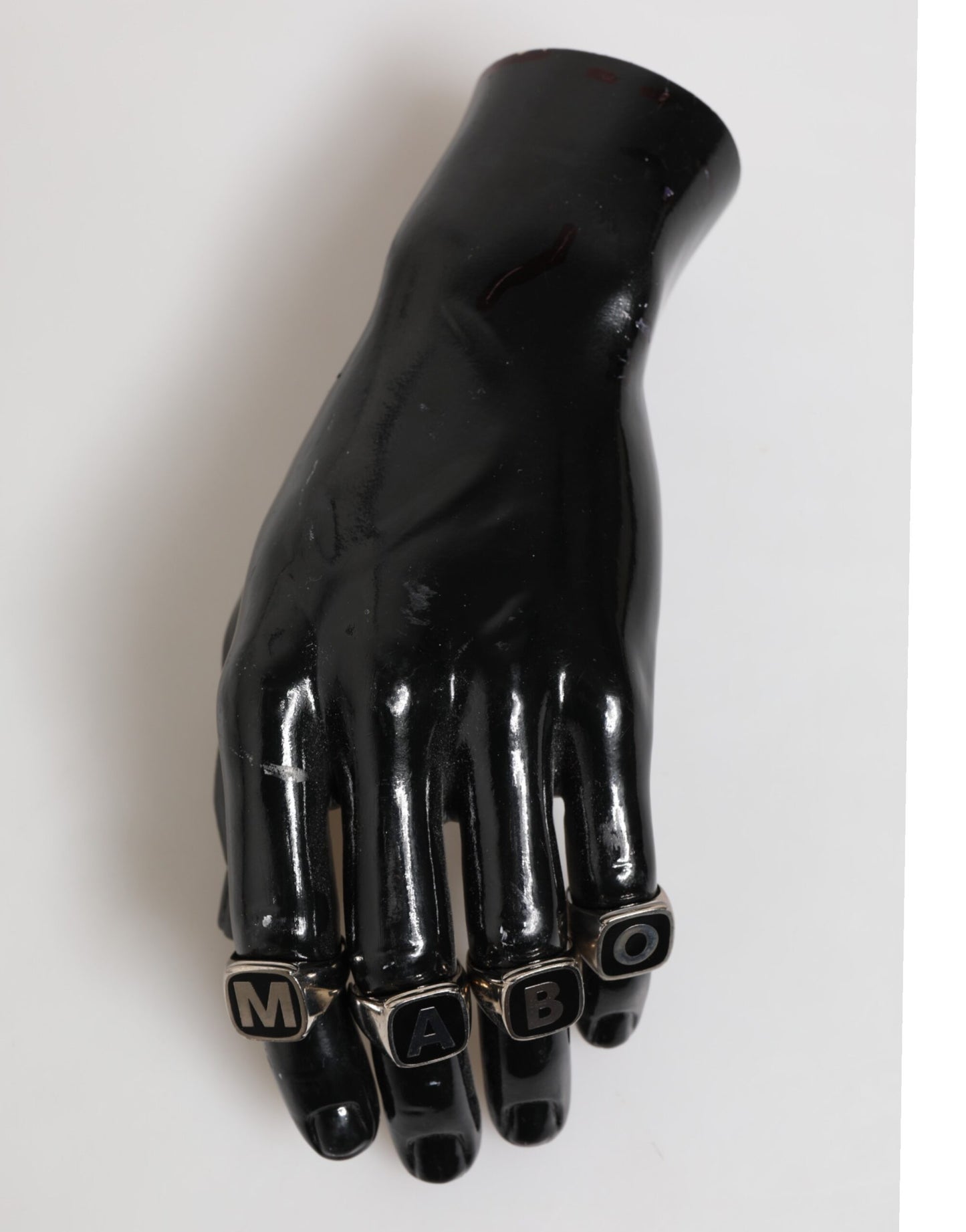 Dolce &amp; Gabbana – Silberfarbenes Messing-Schriftzug-Set, 5-teilig, verstellbarer Ring