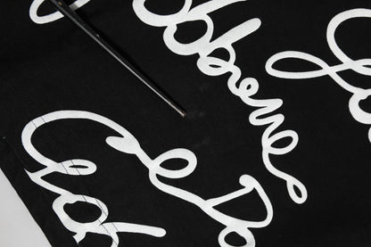 Dolce &amp; Gabbana – Schwarzes Baumwoll-T-Shirt mit Rundhalsausschnitt und Logo-Print