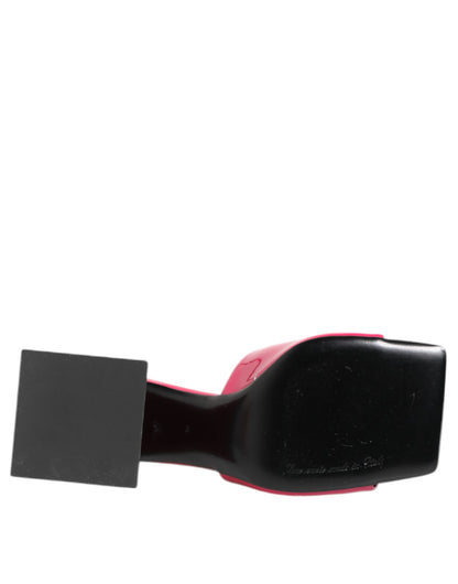 Dolce &amp; Gabbana – Rosa Pantoletten mit offener Zehenpartie und Blockabsatz, Sandalen