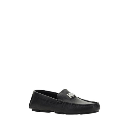 Dolce & Gabbana Black Rubber Slip-On Loafers