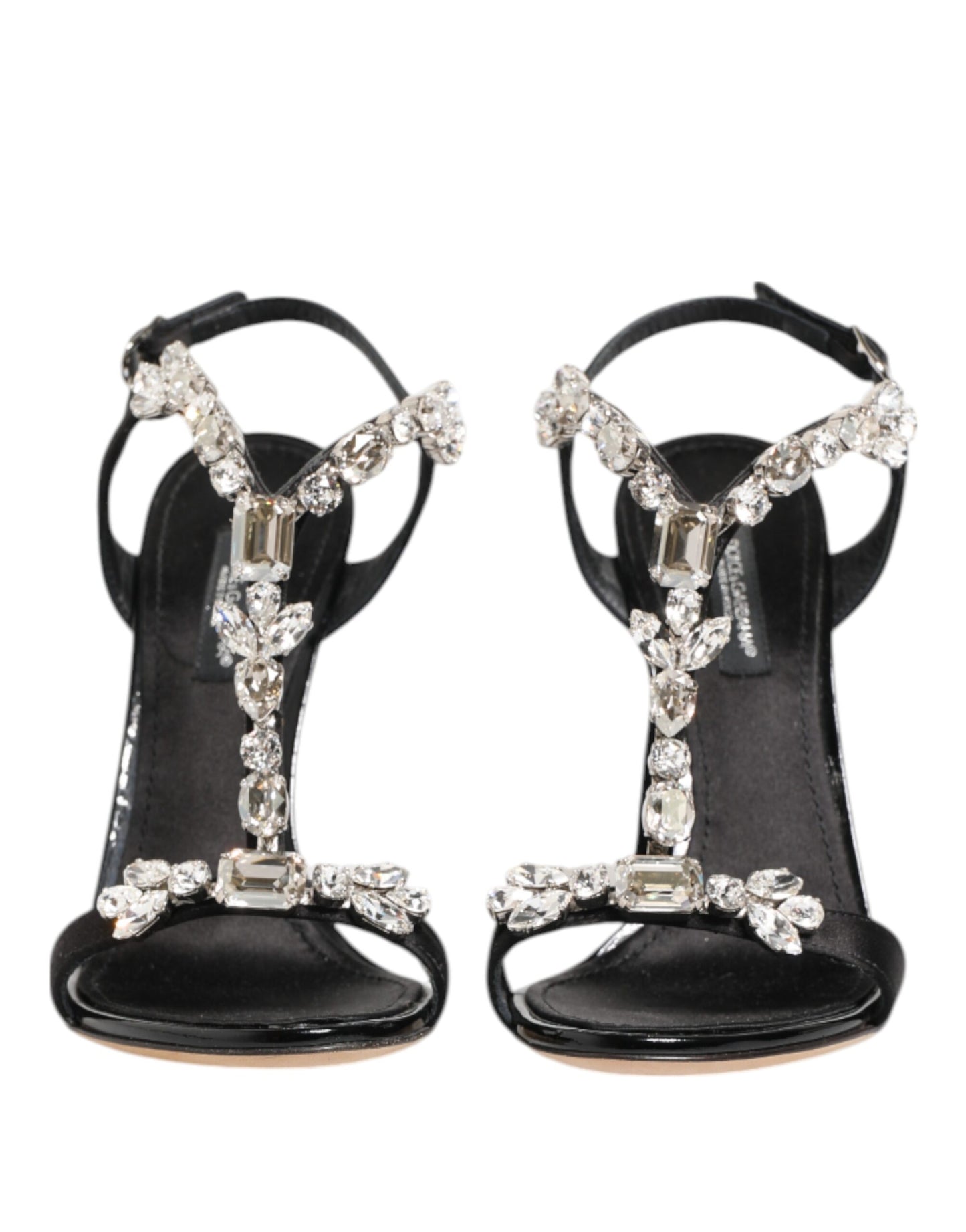 صنادل أحذية Dolce &amp; Gabbana Black Keira Crystals بكعب عالٍ