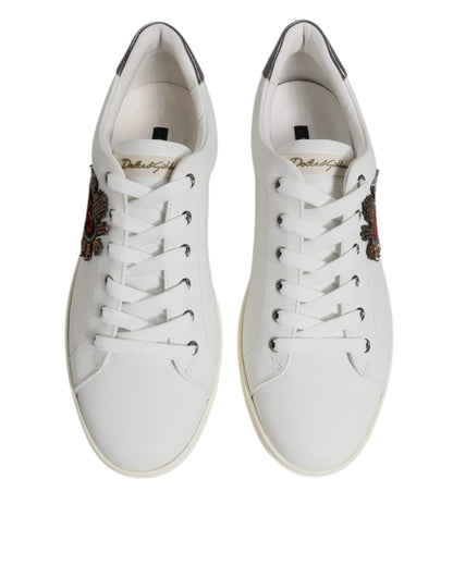 Dolce &amp; Gabbana Weiße Sacred Heart Männer Low Top Sneakers Schuhe