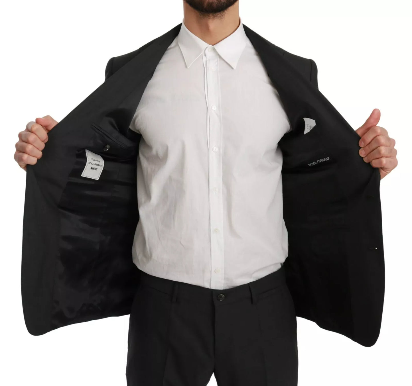 Dolce &amp; Gabbana Slim Fit MARTINI Wollanzug in Grau