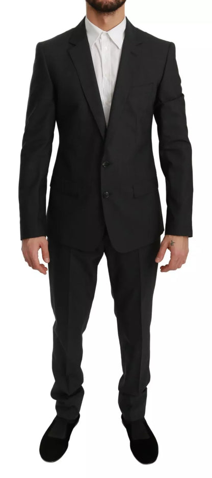 Dolce &amp; Gabbana Slim Fit MARTINI Wollanzug in Grau